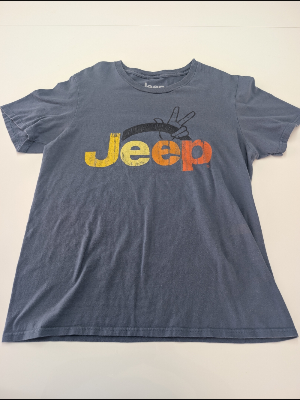 Jeep Navy Short Sleeve Tee with Yellow & Orange Logo